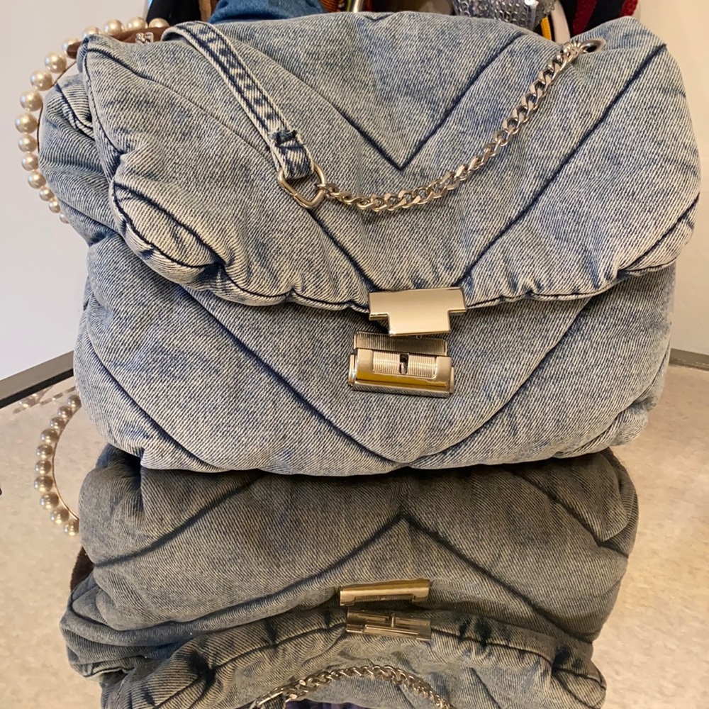 Zara denim shoulder bag